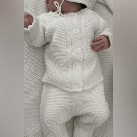 מארז סט סרוג NB - לבן