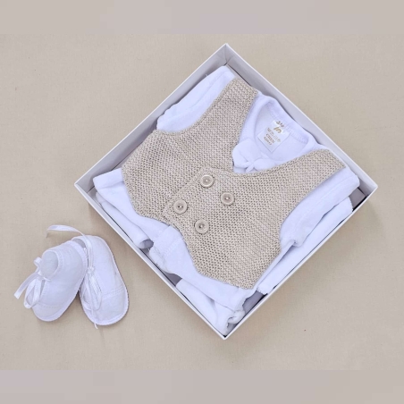 סט ווסט סרוג ניובורן - בז