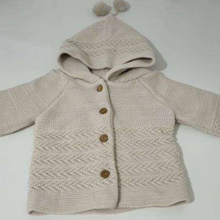 גקט קפוצון סרוג - בז