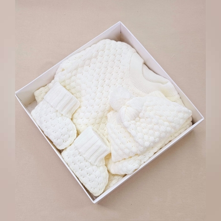 מארז סט סרוג - שמנת