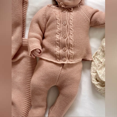 מארז סט סרוג NB - ורוד