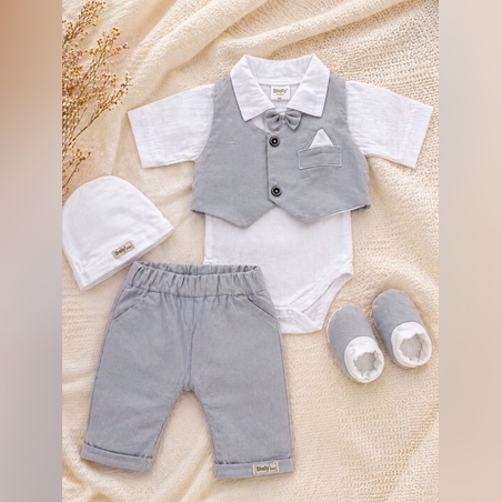 מארז חליפת ברית כיס  - ווסט אפור