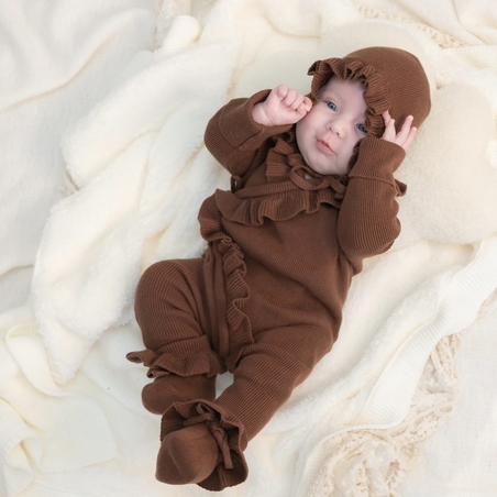 אוברול דגם ליה - חום שוקולד