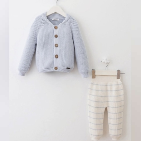 סט סרוג כפתורים - תכלת