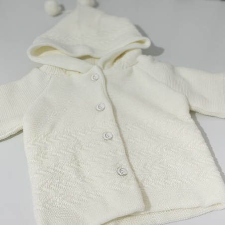 גקט קפוצון סרוג - שמנת