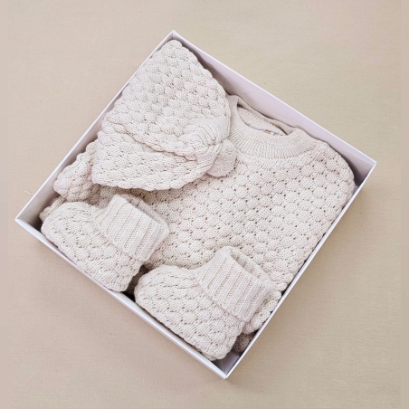 מארז סט סרוג - בז