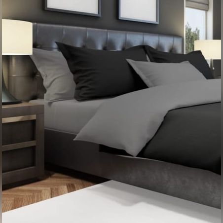 סט מצעים מיקס אנד מאץ שחור אפור