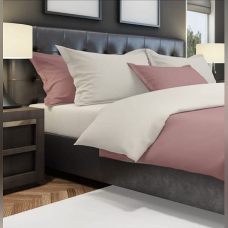 סט מצעים מיקס אנד מאץ שמנת וורוד