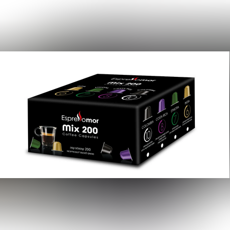 מארז 200 קפסולות 4 טעמים Momento mix