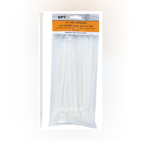 חבק לבן - 100 יחידות, מידות 3.6/370 מ