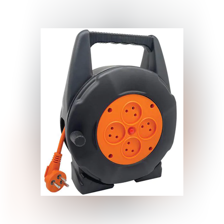 תוף כבל מאריך 10 מטר 4 שקעים