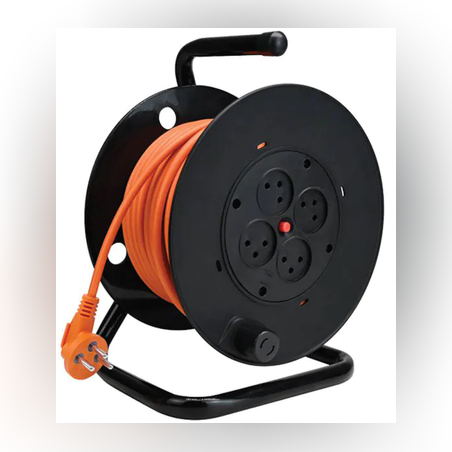 תוף כבל מאריך עד 25 מטר 4 שקעים