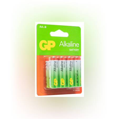 8 סוללות אלקליין AA