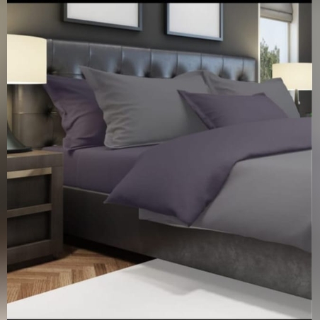 סט מצעים מיקס אנד מאץ אפור סגול