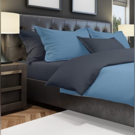 סט מצעים מיקס אנד מאץ כחול אפור