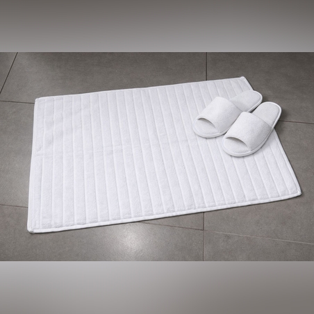 שטיח אמבטיה 70*50 גלים  לבן