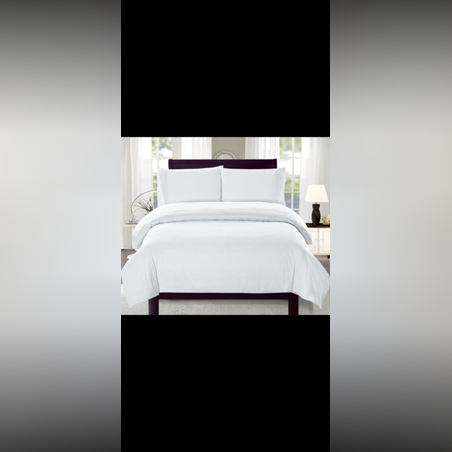 סט מצעים תחרה לבן