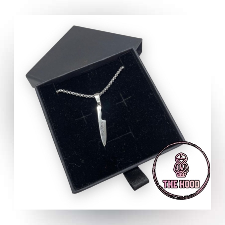 תליון+שרשרת פלדה דגם סכין שף