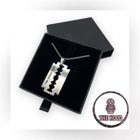 תליון+שרשרת פלדה דגם להב גילוח