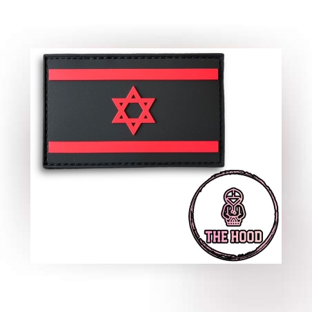 פאצ' PVC סיליקון דגל ישראל שחור אדום