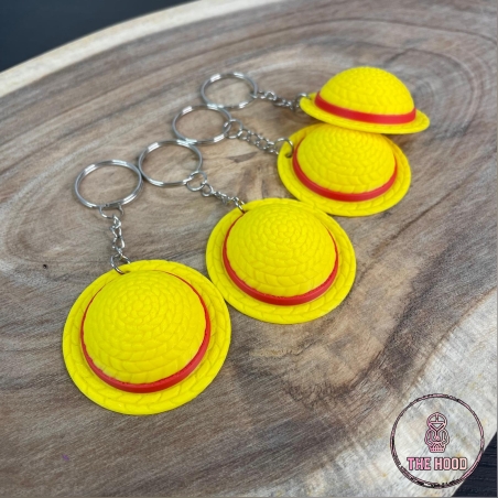 מחזיק מפתחות כובע קש ONE PIECE בהדפסת תלת מימד