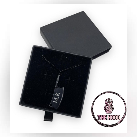 תליון+שרשרת פלדה דגם סכין גרזן