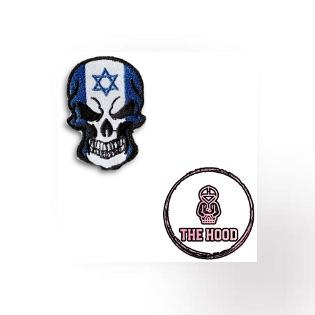 פאצ' גולגולת כחול לבן