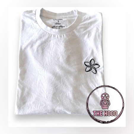 חולצת טישרט עם רקמת פרח ALOHA