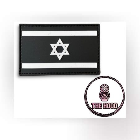 פאצ' PVC סיליקון דגל ישראל שחור לבן