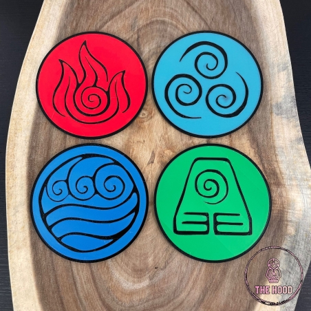 סט 4 תחתיות אווטאר 4 אלמנטים בהדפסת תלת מימד