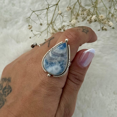 טבעת אופל כחולה פרואנית 7