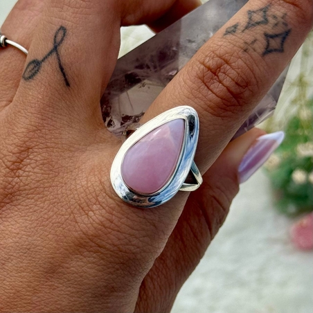 טבעת אופל ורודה 7.5 I