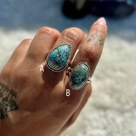 טבעת טורקיז טיבטית 7.5
