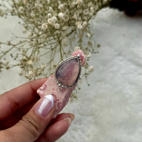 טבעת רוז קוורץ 6.5