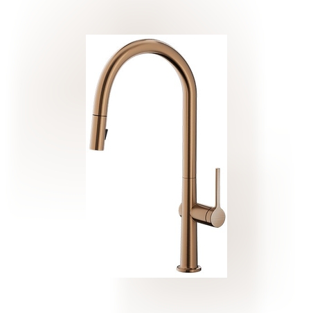 ברז מטבח נשלף גבוה | 2 מצבי זרימה | SENSE | רוז גולד מוברש | 306369RZ