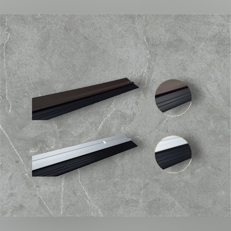 סף סגר לדלת גומי חום/לבן