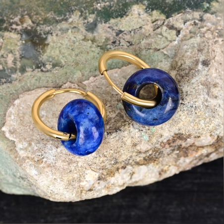 Celestial Wisdom - עגילי חישוק לאפיס לאזולי טבעי