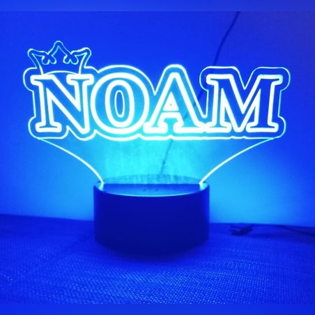 מנורת לד עם שם בעברית/אנגלית