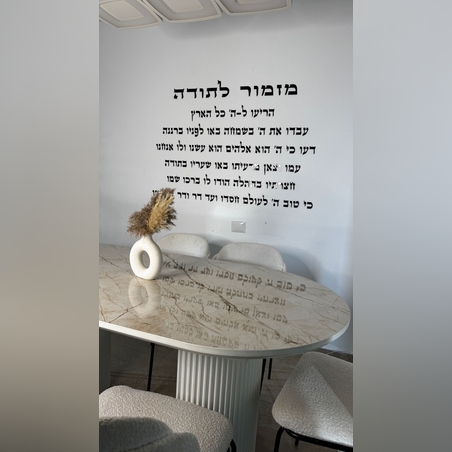 מזמור לתודה לקיר חיתוך אותיות בלייזר