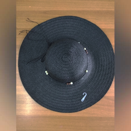 כובע קש רחב שוליים צבע אחיד שחור בודדים מתאים קבוצות מסיבות ואירועים