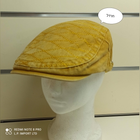 כובע קסקט דגם פריז תפרים אלגנטיים בצורת מעויין אבזמים דו צדדי צבע חרדל