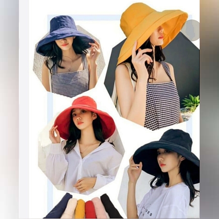 כובע בד שוליים להיט נעים רך ומפנק מגן מפני השמש מבחר צבעים לבחירה