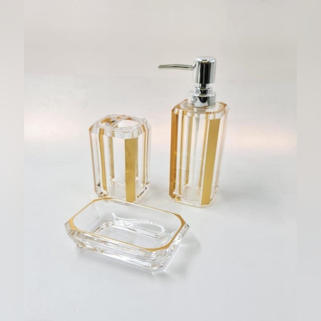 סט אמבטיה אקריליק זהב