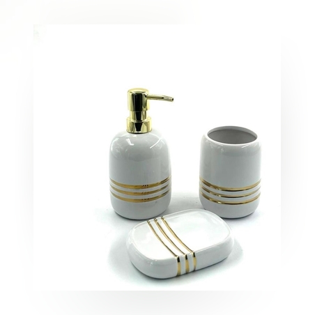 סט אמבטיה דגם פסים