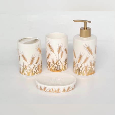 סט אמבטיה לבן חיטה