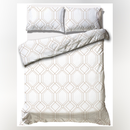 סט מצעים למיטה זוגית 100% כותנה Lorenzo לבן 160/200 -VARDINON