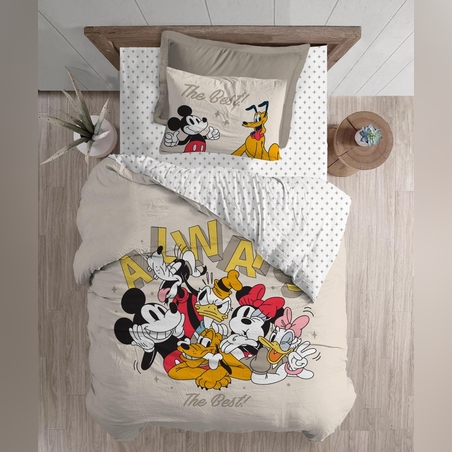 סט מצעים למיטה וחצי מיקי מאוס מיקי וחברים דה בסט 120/200