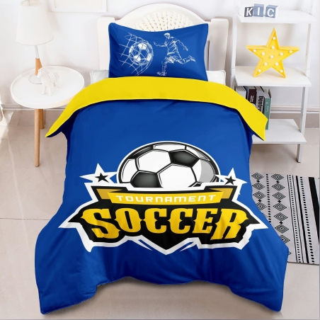 סט מצעים למיטה וחצי צהוב כחול עולה 9