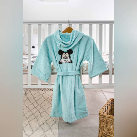 חלוק רחצה לילדים מיקי מאוס צבע טורקיז מידה 2-4