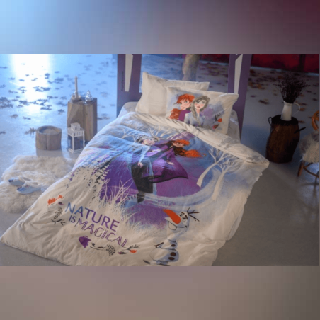 סט מצעים למיטה יחיד 100% כותנה פלנל אנה ואלזה Vardinon- 90/200